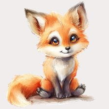 baby fox clipart