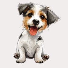 Cute Puppy Watercolor Painting