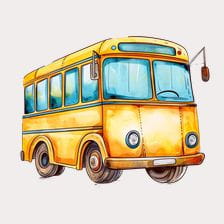 yellow bus clipart