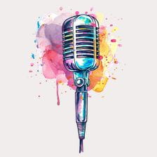 watercolor microphone clipart