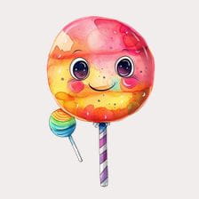 Cute Watercolor Lollipop Clipart