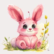 april pink bunny clipart