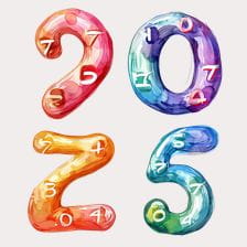 watercolor numbers clipart