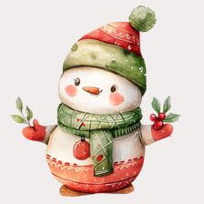 vintage christmas snowman clipart
