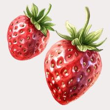 Watercolor Red Strawberry Clipart