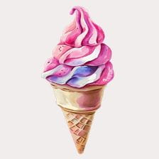 pink ice cream cone clipart