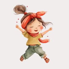Cute Girl Jumping Happy Clipart