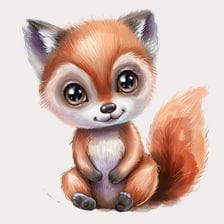 big eyes fox clipart