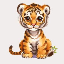 Cute Baby Tiger Clipart
