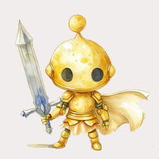 Cute Golden Knight Clipart
