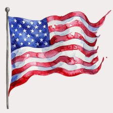 USA watercolor flag clipart