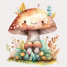 Cute Cartoon Mushroom Clipart