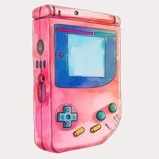 Pink Retro Handheld Gaming Console Clipart