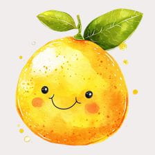 Smiling Orange Watercolor Clipart