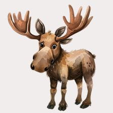 cute cartoon baby moose clipart