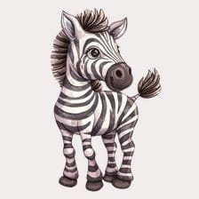 Cute Watercolor Zebra Clipart