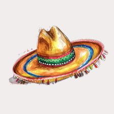 Mexican Sombrero Watercolor Clipart