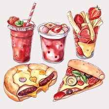 Fast Food Watercolor clipart