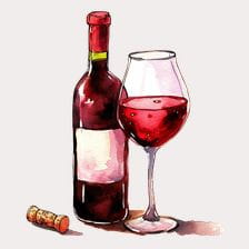 red wine clipart