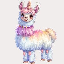 Cute Unicorn Llama Clipart
