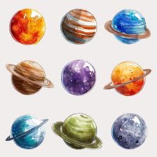set of Planets Clipart