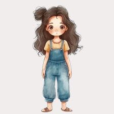 Cute Girl Cartoon Clipart