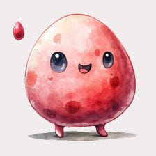 Red watercolor cute blob clipart