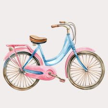 watercolor bike clipart