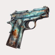 Vintage Watercolor Gun Clipart