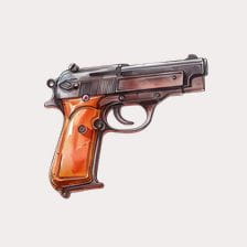 Vintage Handgun Clipart