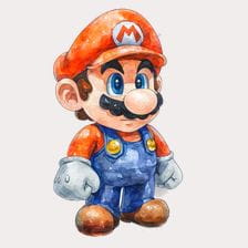 watercolor super mario clipart