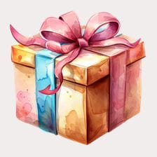 watercolor gift box clipart