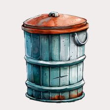 Rusty Metal Trash Can Clipart