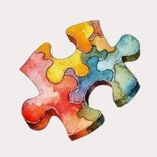 watercolor puzzle piece clipart
