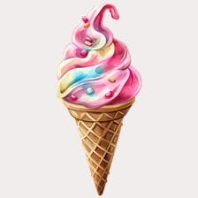 Rainbow Unicorn Ice Cream clipart