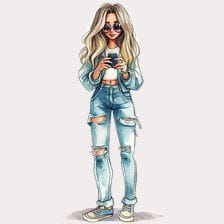 Girl with Blonde clipart