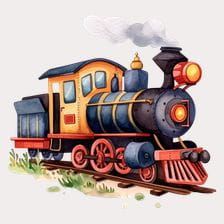 Vintage Steam Train Clipart