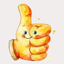 Thumbs Up Watercolor Clipart