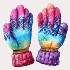 winter gloves watercolor clipart