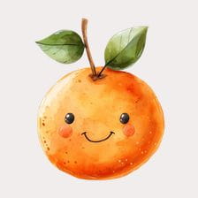 Cute Watercolor Orange Clipart