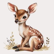 cute deer watercolor clipart