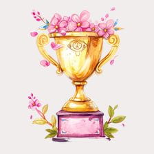 pink trophy clipart