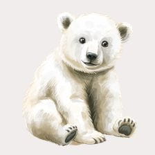 watercolor polar bear clipart
