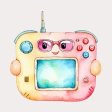 Cute Cartoon Handheld Game Console Clipart