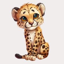 Cute Baby Cheetah Clipart