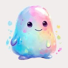 Cute Rainbow Slime Cartoon Character Clipart