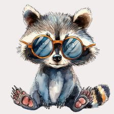 Cute Raccoon Wearing Sunglasses Clipart