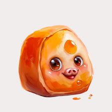 Cute Orange Pig Clipart