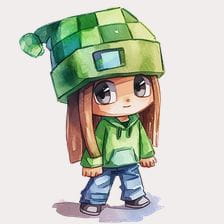 Cute Green Hoodie Girl Clipart