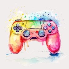 Melted Rainbow Gamepad Clipart